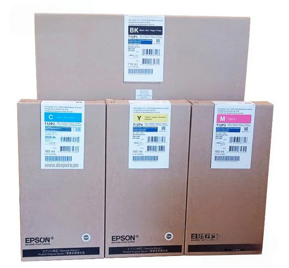 KIT X 4 BOLSA DE TINTA EPSON DURABRITE ULTRA T12P ORIGINAL CARTUCHO TINTA T12P T12P100 T12P200 T12P300 T12P400 EPSON EM-C800 EP-C800