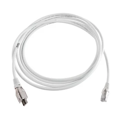 Patch Cord TERA 4 pares a RJ-45 Cat 6A S/FTP LSZH 3mts Blanco Capucha Blanca