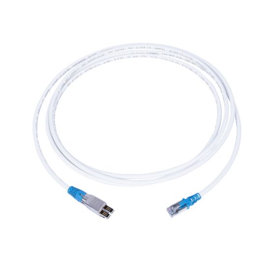 Patch Cord TERA 4 pares a RJ-45 Cat 6A S/FTP LSZH 3mts Blanco Capucha Azul - INGRESAN EN 15 DIAS