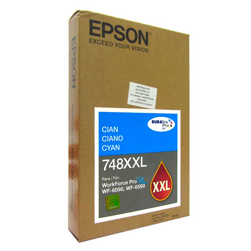 epson t748xxl cartucho de tinta color cyan durabrite pro de alta capacidad extra.[@@@