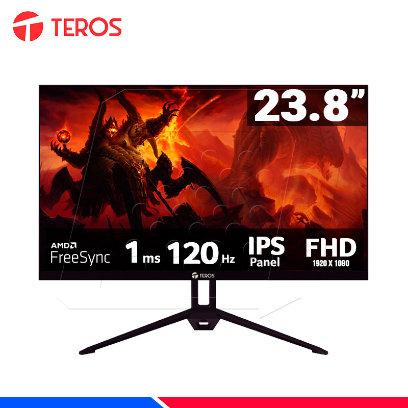 MONITOR TEROS LED IPS TE-2415S WIDE/ 120HZ/ 1MS FHD/ HDMI/ DP/ 23.8
