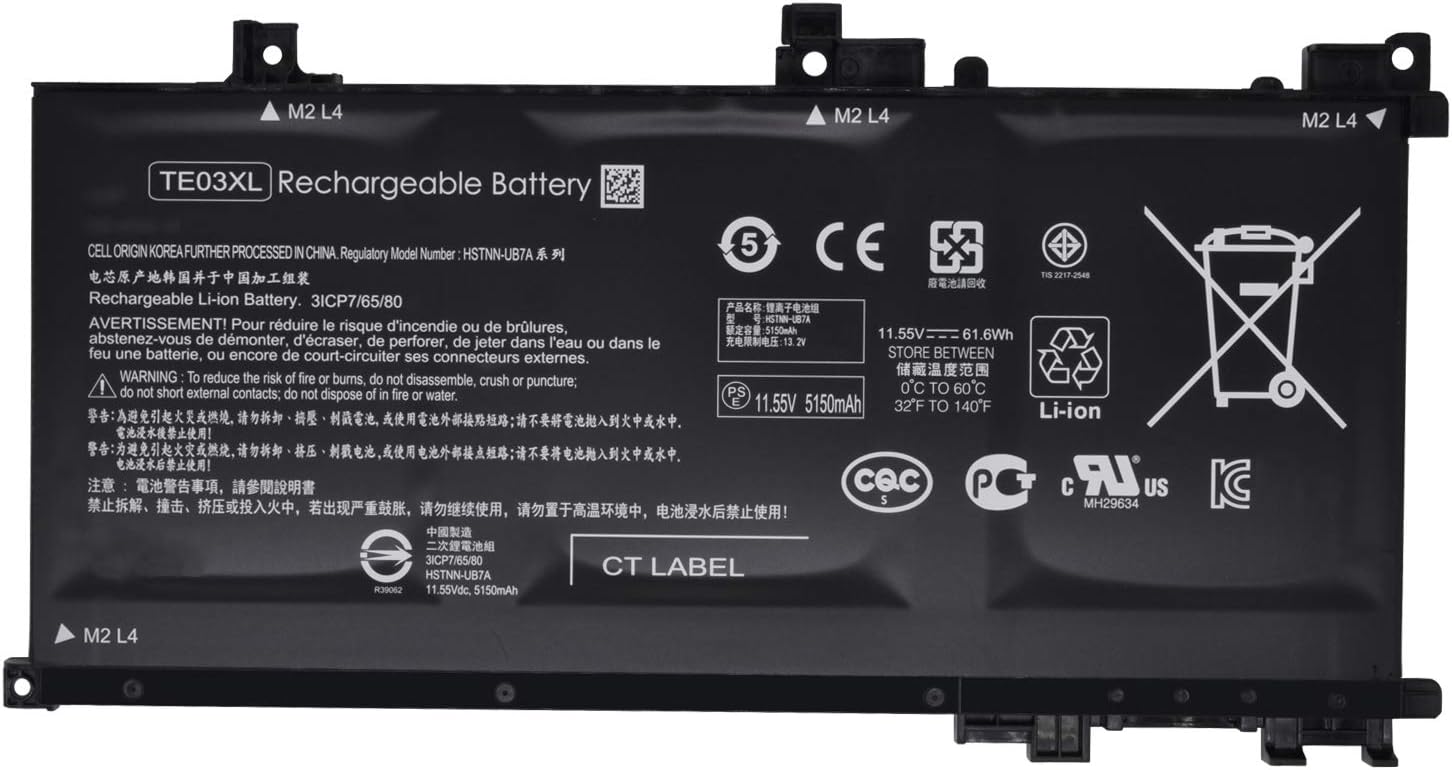 TE03XL - Bater�a para HP Pavilion Notebook PC 15 Omen 15-AX033DX 15-BC401la Series 849910-850 HSTNN-UB7A 849570-541 849570-542 849570-542 849570-542 43 TPN Q173