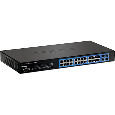 SWITCH GbE 24pt TRENDNET TL2-G244 4SFP Adm. Capa2