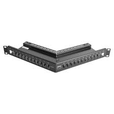 Patch Panel TERA-MAX de 24p Modular, Angulado, Negro 1UR