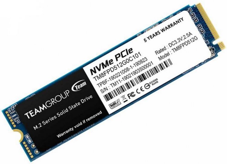 Unidad en estado solido TeamGroup MP33 Pro, 512GB, M.2, 2280, PCIe NVMe VL 2100 MB/s - VE 1700 MB/s. (TM8FPD512G0C101)