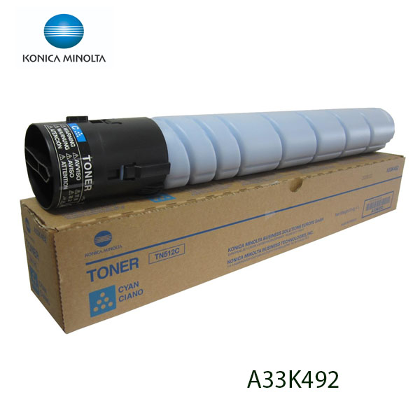 TONER MINOLTA TN-512C A33K492 PARA BIZHUB C454, C454e COLOR: CYAN