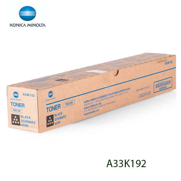 TONER MINOLTA TN-512K A33K192 PARA BIZHUB C454, C454e COLOR: NEGRO