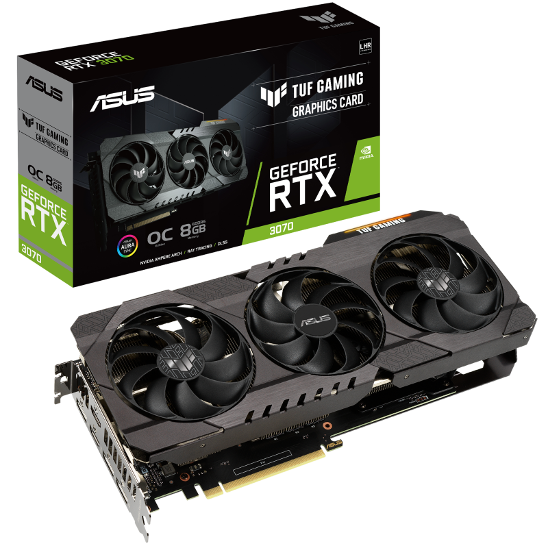 TARJETA DE VIDEO ASUS TUF GAMING GEFORCE RTX 3070 V2 OC EDITION 8GB GDDR6 CON LHR CUDA 5888 192-BIT TUF-RTX3070-O8G-V2-GAMING