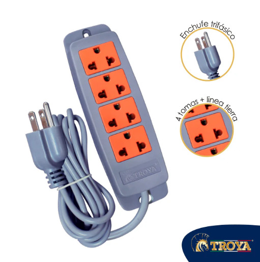 EXTENSION ELECTRICA 5M CABLE VULCANIZADO TROYA TY-5039G