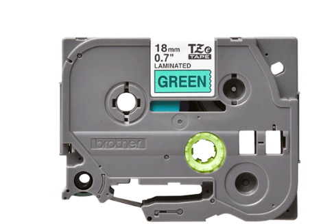 CINTA BROTHER TZE-741 BLACK ON GREEN 3/4" (18MM) NEG. ESPECIAL