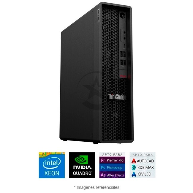 PC Workstation Lenovo ThinkStation P340 SFF, Intel Xeon W-1250 3.3GHz (6 núcleos), RAM 16GB, Sólido SSD 512GB, Video 4 GB Nvidia Quadro P1000, DVD-RW, Windows 10 Pro