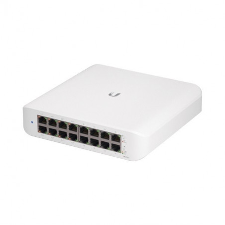 UBIQUITI Switch UniFi Lite Administrable Capa 2  PoE de 16 Puertos 10/100/1000 Mbps (8 puertos 802.3af/at), 45 W
