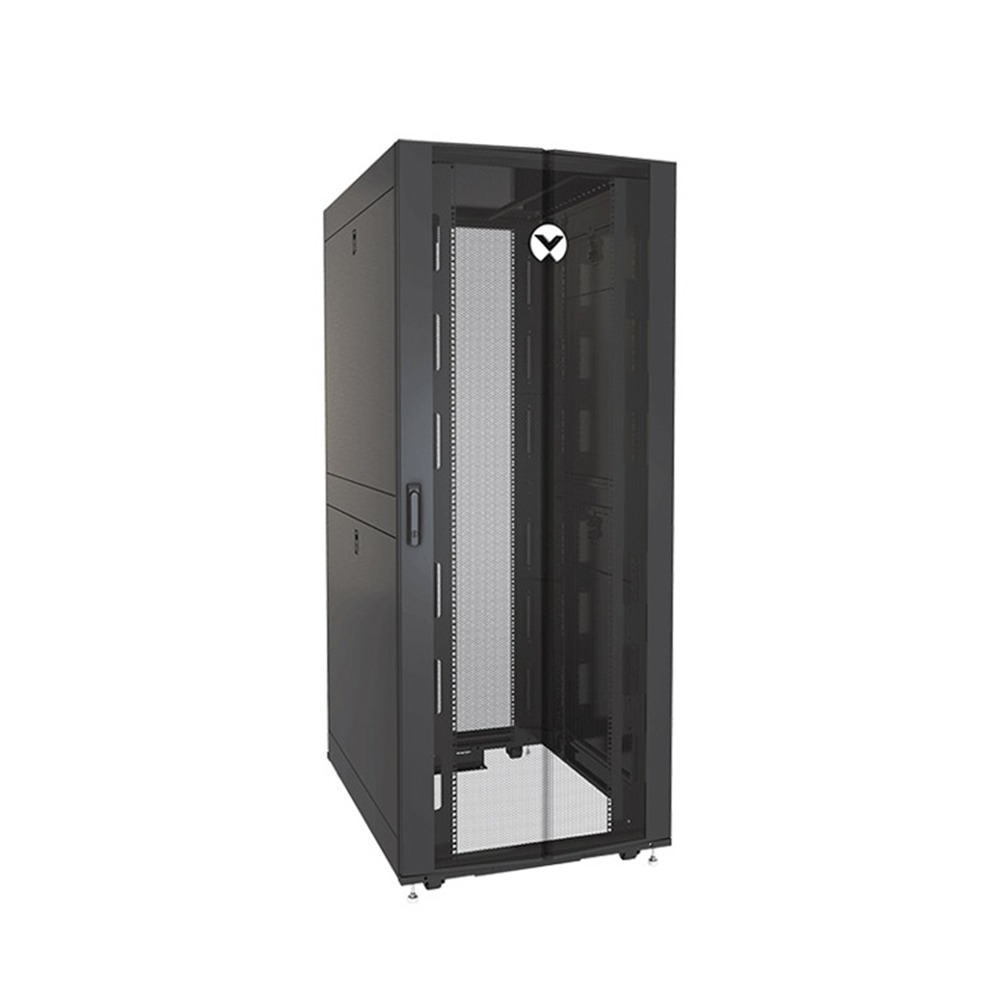 Gabinete de Piso 42-RU 2,000 x 800 x 1,100mm VR Rack Negro (Puerta frontal simple y posterior doble hoja, ambas con malla)