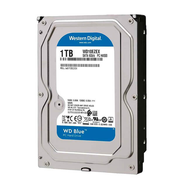 Disco Duro Western Digital 1tb (wd10ezrz) Cache De 64mb, 5400 Rpm, 3.5", Sata 3, Para Pc De Escritorio, Azul