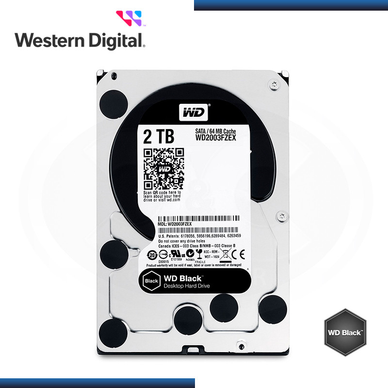 DISCO DURO 2TB WD BLACK SATA3 64MB (PN:WD2003FZEX)