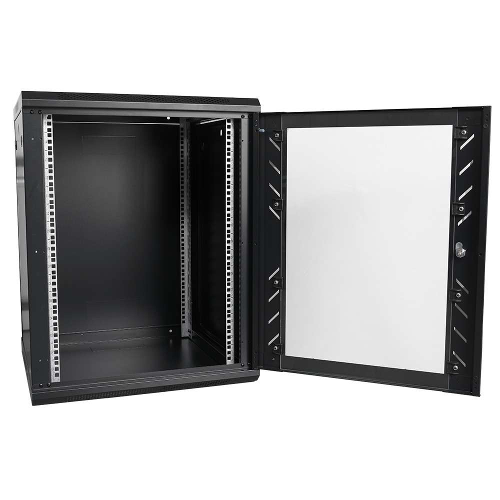 Gabinete de Pared 15-RU 769 x 600 x 500+100mm (Abatible, Puerta c/Vidrio de Seguridad )