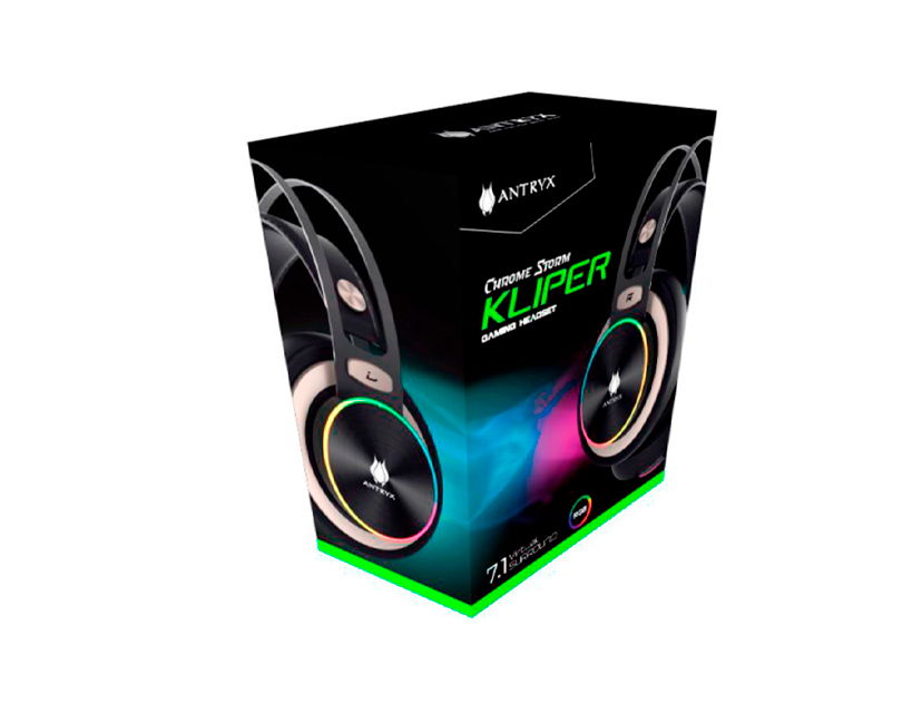 AURICULAR ANTRYX KLIPER ( AGH-8000SR7 ) GAMING | NEGRO C/ GRIS | LED- RGB