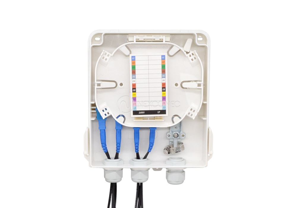 CAJA DE PARED IP65 PARA 8 PUERTOS LC DUPLEX/SC SIMPLEX HASTA 12 HILOS - NEXCONEC
