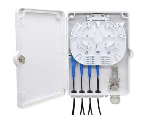 CAJA DE PARED IP65 PARA 8 PUERTOS LC DUPLEX/SC SIMPLEX HASTA 12 HILOS - NEXCONEC