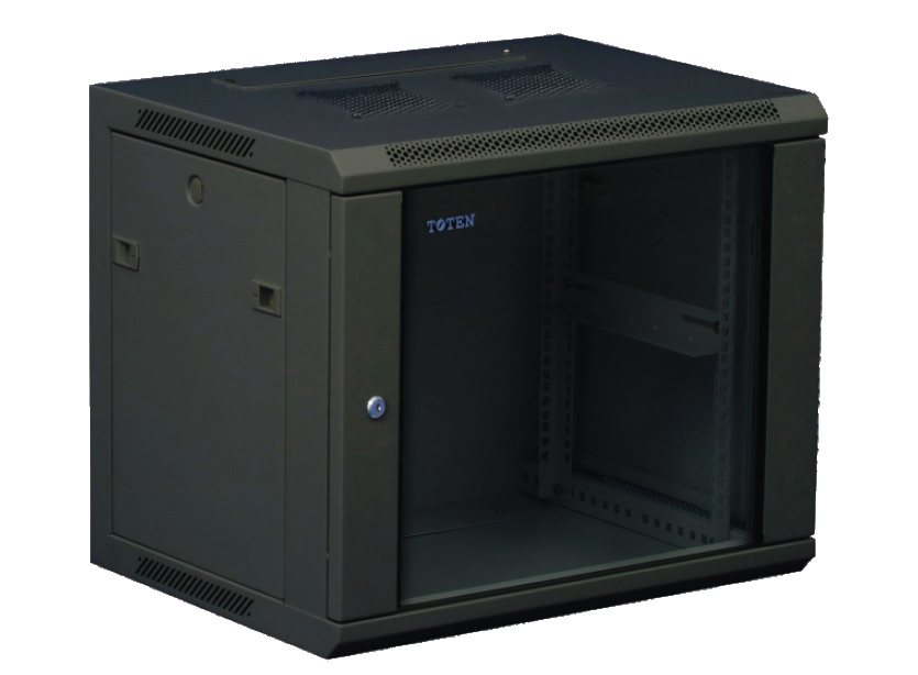 GABINETE DE PARED PIVOTEABLE 22 RU (Alto 1.08 x Ancho 0.60 x Prof. 0.55) Z2.6422.9001 TOTEN NEGRO