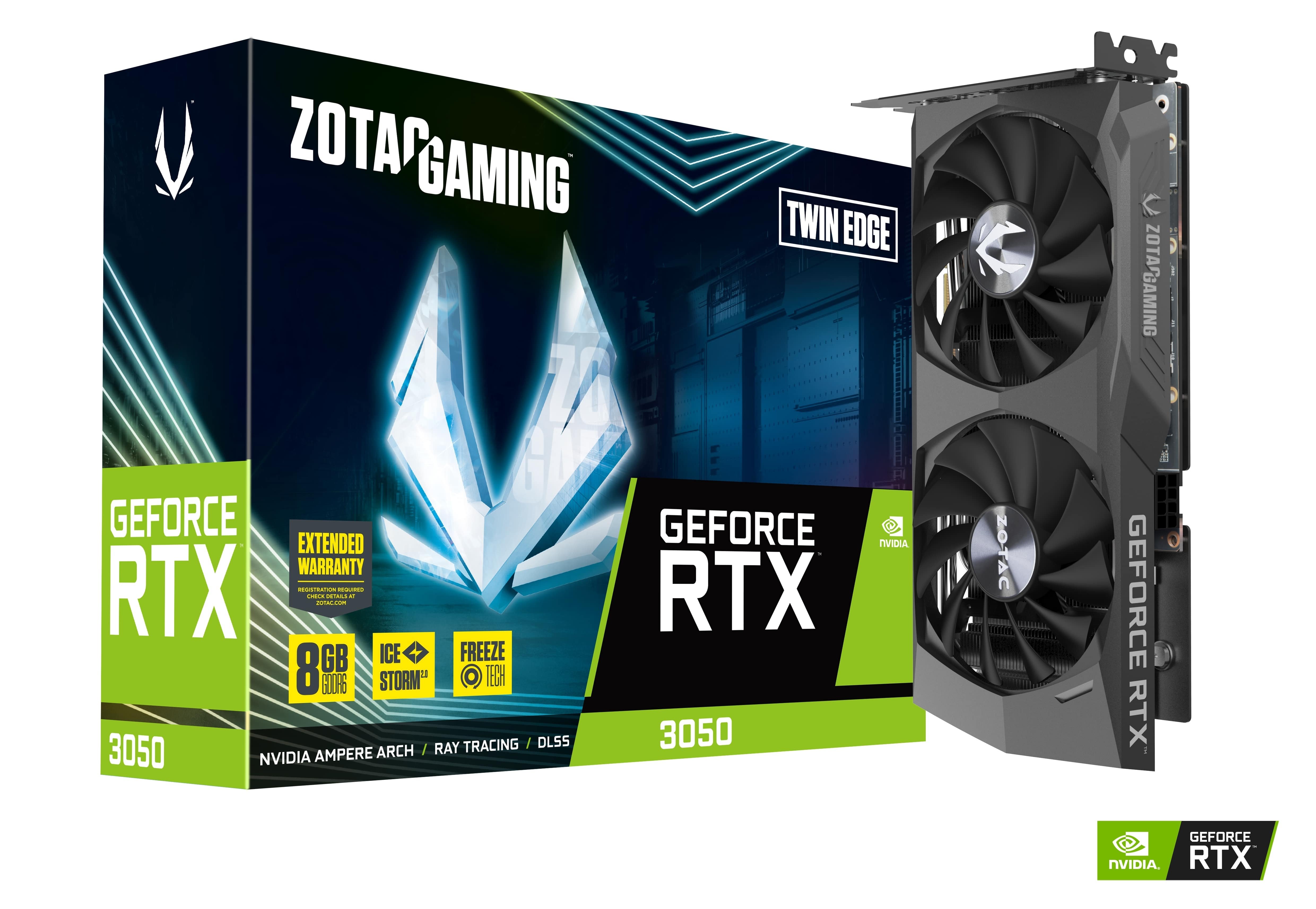 Tarjeta Video ZOTAC NVIDIA GeForce RTX 3050 Twin Edge 8GB GDDR6 HDMI/DP 128-Bit ZT-A30500E-10M