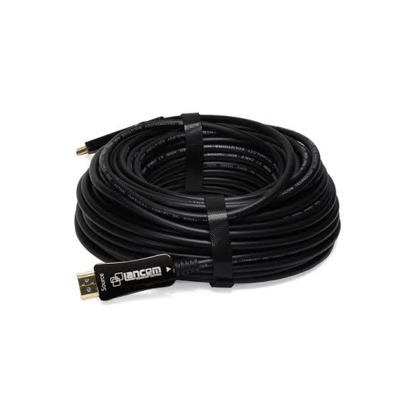 CABLE HDMI 2.1 DE FIBRA OPTICA BLINDADO DE LONGITUD 40 METROS 48GBPS ULTRA HD 8K A 60HZ Y 4K A 120HZ CUBIERTA DE ACERO ANTIROTURA LANCOM