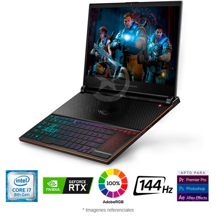 Laptop Asus ROG ZEPHYRUS S Ultra Slim GX531GX Intel Core i7-8750H 2.2GHz, RAM 16GB, Sólido SSD 1TB PCIe