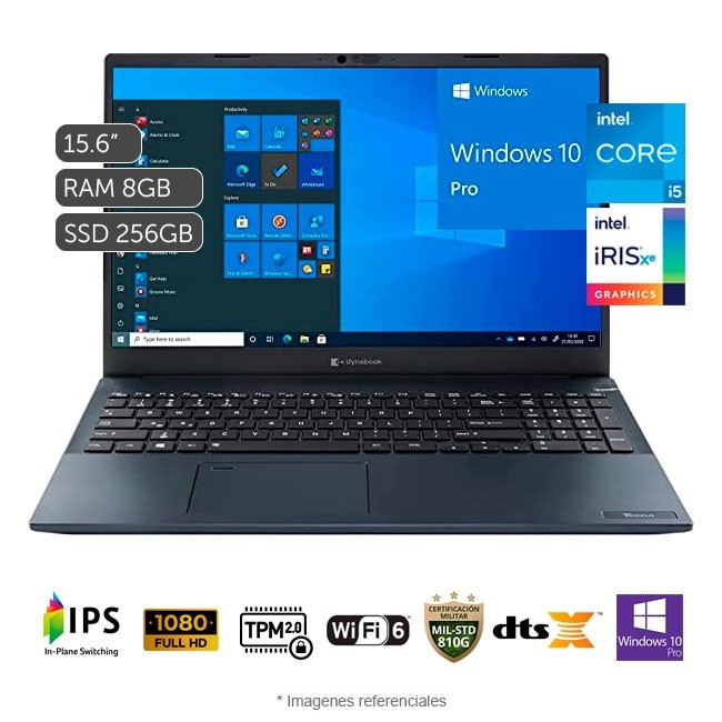 Laptop Toshiba Dynabook Tecra A50-J, Intel Core i5-1135G7 2.4GHz, RAM 8GB, Sólido SSD 256 GB PCIe, Pantalla LED 15.6\" Full HD, Windows 10 Pro