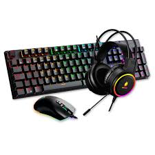 Kit Gaming Antrix GC-3100 X3 Black, Teclado Switch Blue, Mouse y Auricular