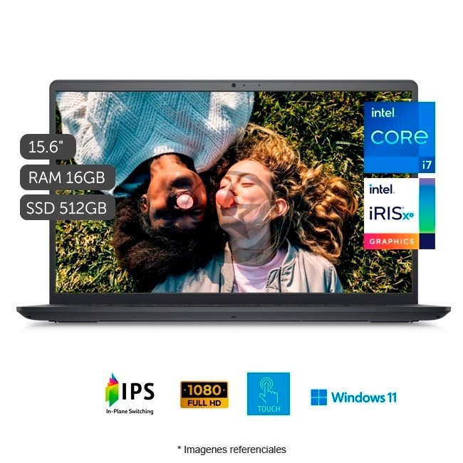 Laptop Dell Inspiron 15 3511-Touch, Core i7-1165G7 2.80GHz, RAM 16GB, Disco SSD 512GB, Gráficos Intel® Iris® Xe, LED 15.6\" Full HD Táctil, Windows 11 Home