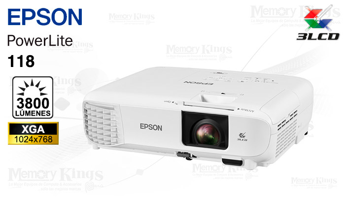 PROYECTOR EPSON PowerLite 118 3800L XGA RED|HDMi