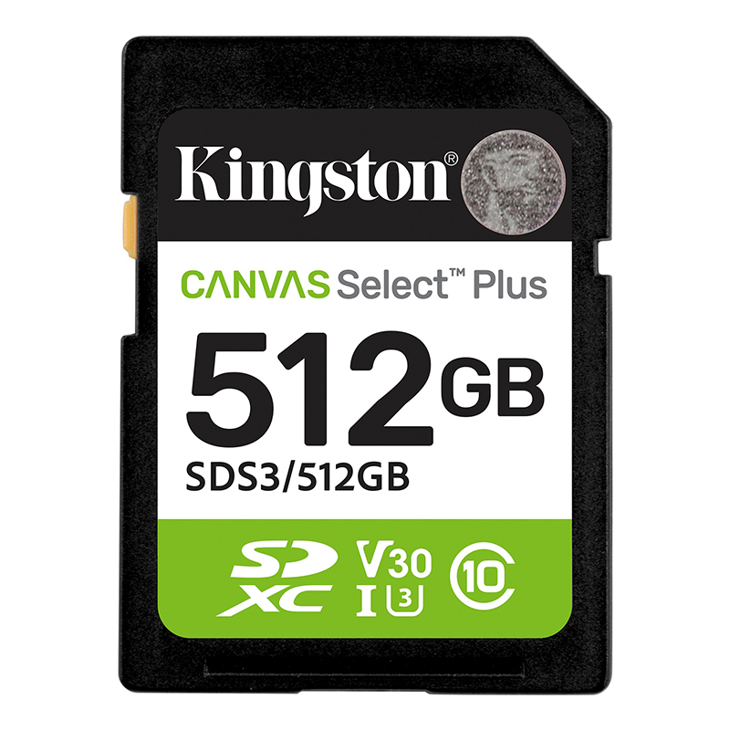 memoria card sd kingston sd canvas select plus 512gb, categoría de velocidad: uhs-i/u