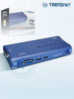 Switch KVM 4 Ptos USB-VGA(Con cables) TK-407K