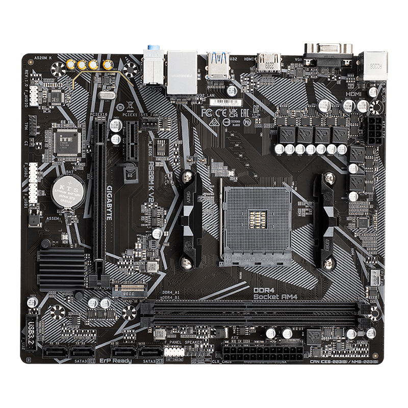 MOTHERBOARD GIGABYTE A520M K V2 (REV. 1.0) CHIPSET AMD A520, SOCKET AM4, MICRO ATX[