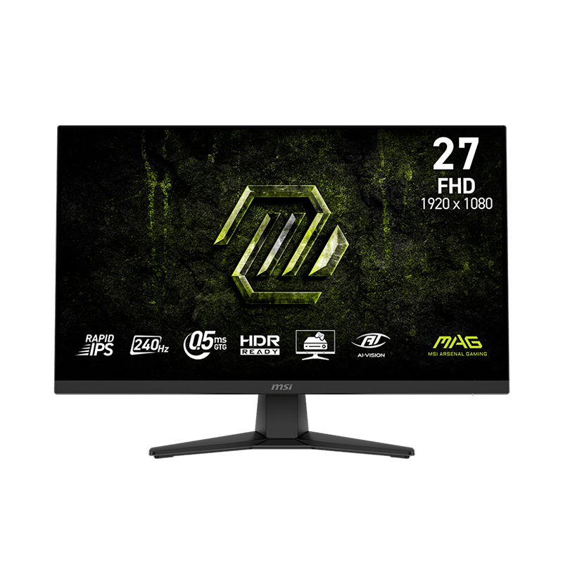 monitor plano gaming msi mag 272f x24, 27 fhd ips, 240hz, 0.5ms, hdmi, dp, headphone