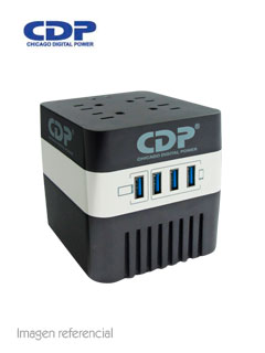 ESTABILIZADOR CDP RU-AVR604I 600VA/300W 4 SALIDAS 4 PUERTOS USB (RU-AVR604I)