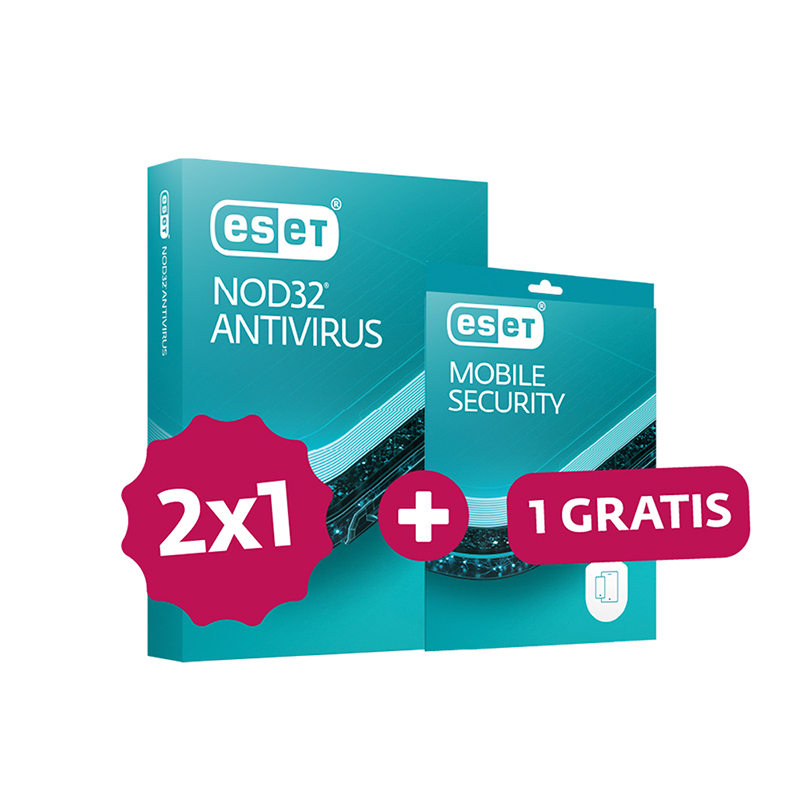 ESET NOD 32 2X1 + 1MBG 2026