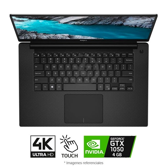 Laptop Dell XPS 15 9570, Intel Core i7-8750H 2.2GHz, RAM 16GB, SSD 512GB, Video 4GB NVIDIA GTX 1050, LED 15.6" Touch Ultra HD 4K InfinityEdge, Windows 10 home **