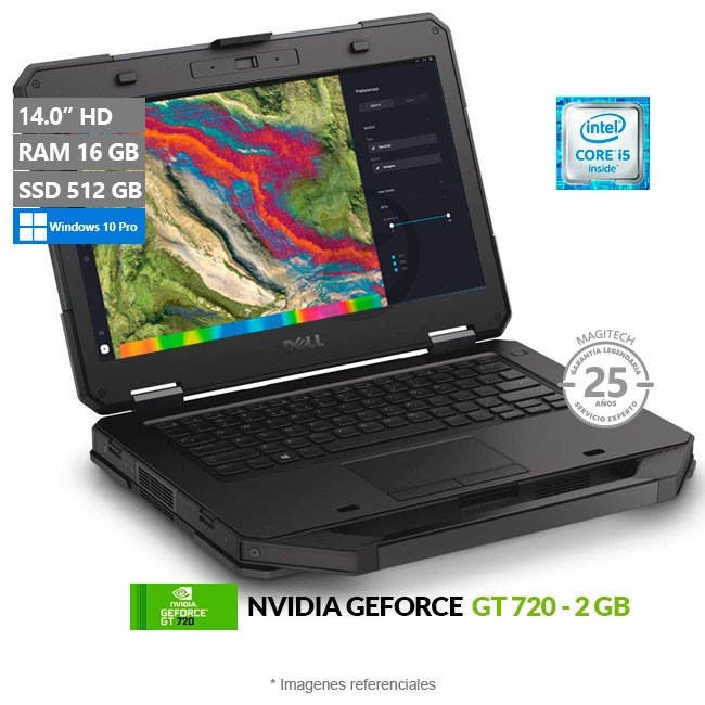 Laptop Dell Industrial Latitude 14 5404 Rugged, Intel Core i5-4310U 2.0GHz, RAM 16GB, SSD 512GB, Video 2GB Nvidia GT 720, Pantalla 14" HD, Windows 10 Pro
