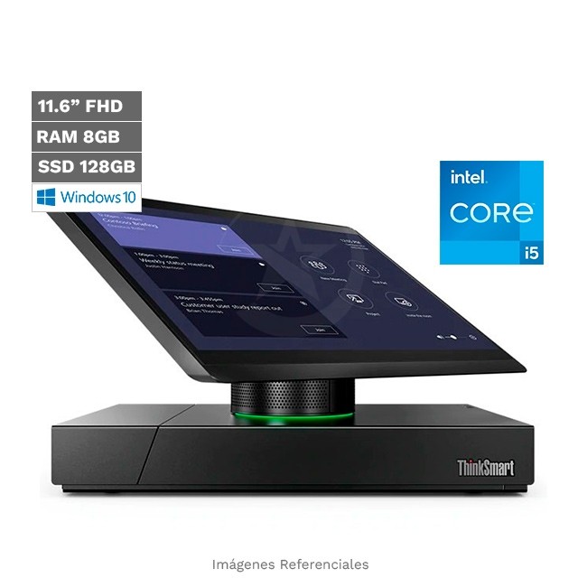 PC All-in-One ThinkSmart Hub 500 Para conferencias, Intel Core i5-7500T Hasta 3.3 GHz, RAM 8GB, SSD 128GB, LED 11.6" FHD Táctil, Windows 10 Enterprise