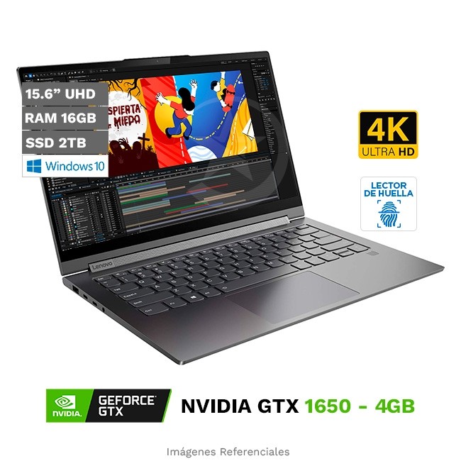 Convertible Lenovo Yoga C940-15IRH 2-en-1, Intel Core i9-9880H Hasta 4.8 GHz, RAM 16GB, SSD 2TB, 4GB NVIDIA GTX 1650, LED 15.6" UHD 4K, Windows 10 Home