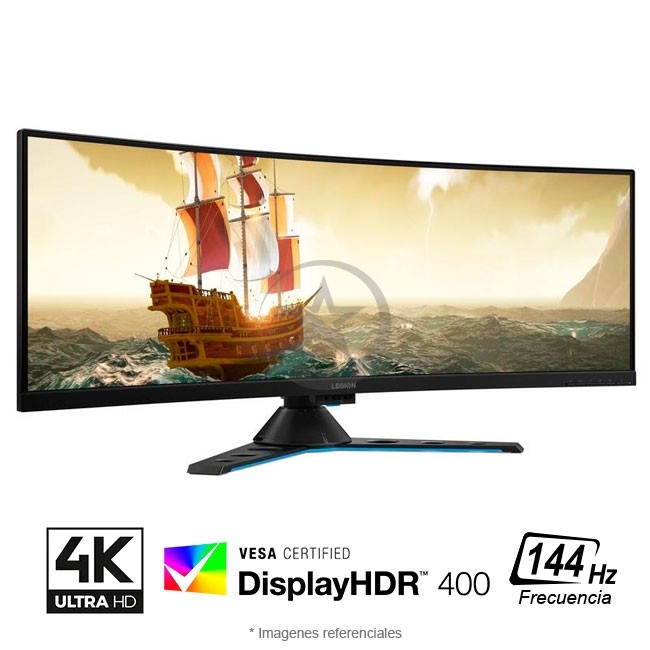 Monitor Lenovo Legion Y44w-10 de 43.4" Curva, UltraHD (3840x2160),Frecuencia 144Hz, DisplayHDR 400 de VESA, AMD Radeon FreeSync 2 HDR, Respuesta 4ms, USB 3.1 Tipo-C
