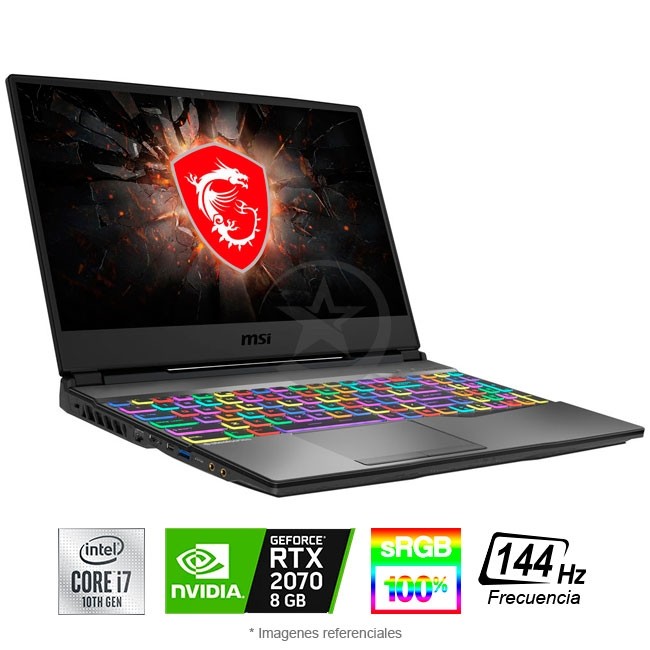 Laptop MSI GL65 Leopard 10SFK Gaming, Intel Core i7-10750H 2.6GHz, RAM 16GB, SSD 512GB, 8GB NVIDIA GeForce RTX 2070, LED 15.6" Full HD a 144Hz, Windows 10 Home **