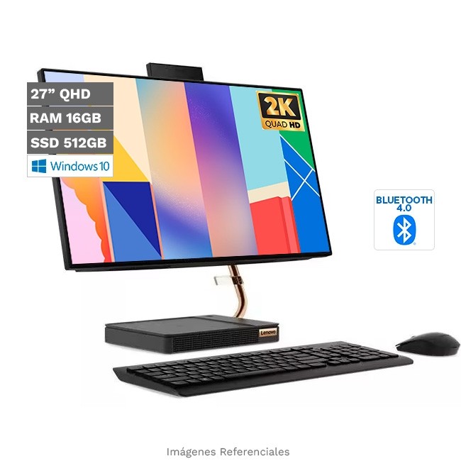 PC Lenovo Todo en Uno IdeaCentre A540 (27"), Intel Core i7-9700T Hasta 4.3 GHz, RAM 16GB, SSD 512GB, LED 27" 2K Wide QHD, Windows 10 Home