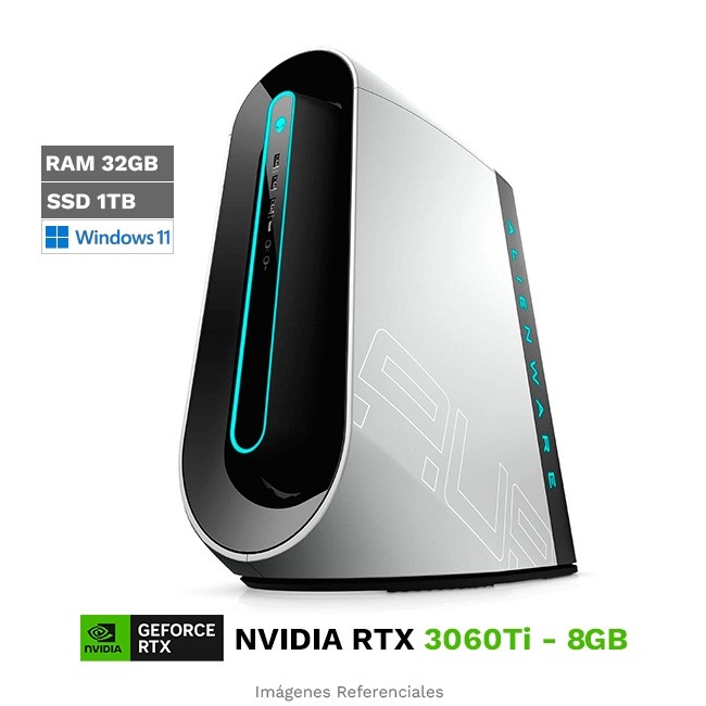 PC Dell Alienware Aurora R9, Intel Core i9-9900F Hasta 5.0 GHz, RAM 32B, SSD 1TB, 8GB NVIDIA GeFroce RTX 3060Ti, Windows 11 Home