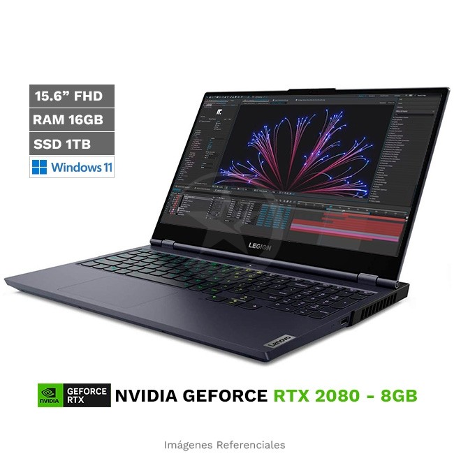 Laptop Lenovo Legion 7 15IMH05H Gaming, Intel Core i7-10750H Hasta 5.0 GHz, RAM 16GB, SSD 1TB, 8GB NVIDIA RTX 2080 Super, LED 15.6" FHD a 240Hz , Windows 11 Home
