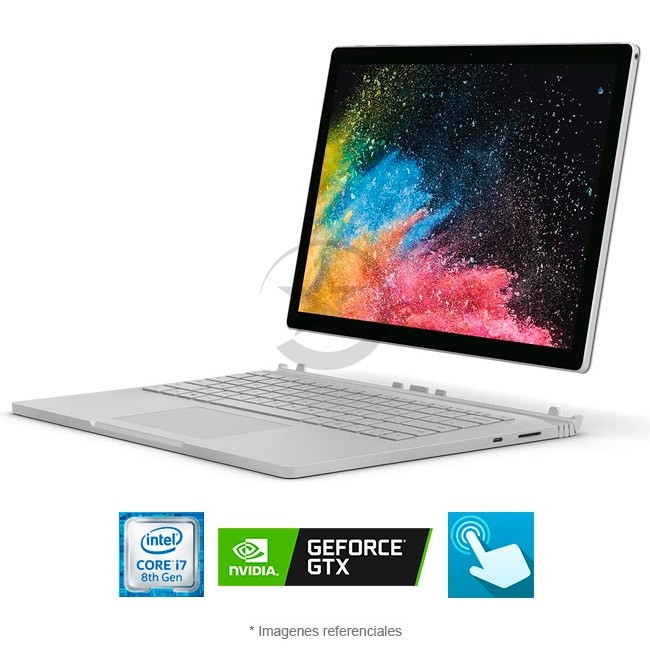 Tablet Microsoft Surface Book 2 (13.5"), Intel Core i7-8650U hasta 4.2 GHz, RAM 16GB, SSD 1TB, Video 2GB Nvidia GTX 1050, LED 13.5" PixelSense Touch, Windows 10 Pro **