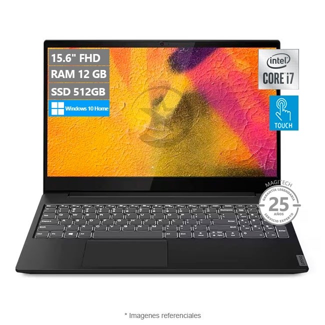 Laptop Lenovo IdeaPad S340 (15"), Intel Core i7-1065G7 Hasta 3.9 GHz, RAM 12GB, SSD 512GB PCIe, LED 15.6" FHD, Windows 10 Home