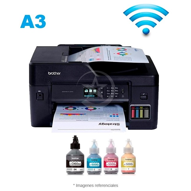 Impresora Brother Multifuncional MFC-T4500DW, Impresora, Copiadora, y Escáner, A3, sistema de tanque de tinta, USB, Wi-Fi.