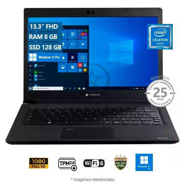 Laptop Toshiba Dynabook Tecra A30-G, Intel Celeron 5205U, RAM 8GB, SSD 128GB, LED 13.3" Full HD, Windows 11 Pro